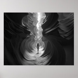 Frauen, die durch ein Canyon Golf B&W Foto gehen Poster