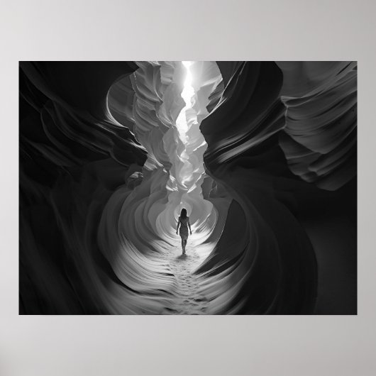 Frauen, die durch ein Canyon Golf B&W Foto gehen Poster (Vorne)