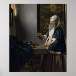 Frauen, die ein Gleichgewicht halten — Vermeer Poster