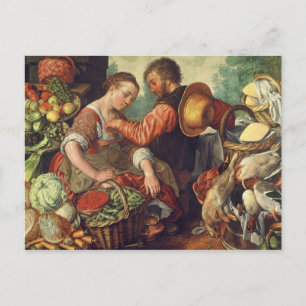 Frauen, die Gemüse verkaufen, 1567 (Öl auf Leinwan Postkarte