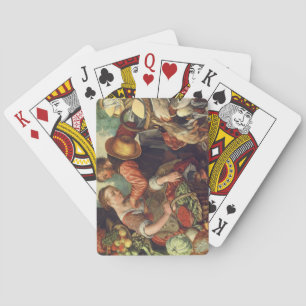 Frauen, die Gemüse verkaufen, 1567 (Öl auf Leinwan Spielkarten