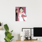 Frauen, die Gesichtsmaske anwenden Poster (Heimbüro)