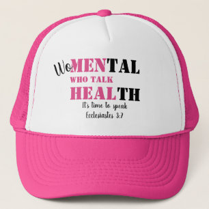 FRAUEN, DIE GESUNDHEIT SPRECHEN Pink Mental Health Truckerkappe