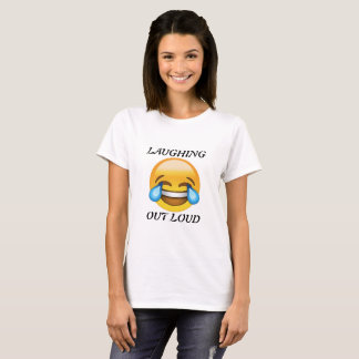 Frauen, die heraus lauten Emoji T - Shirt lachen