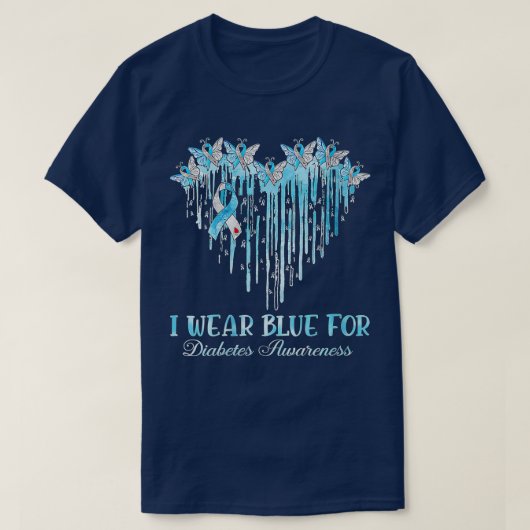 Frauen, die ich blau trage für Diabetes Awareness  T-Shirt (Design vorne)