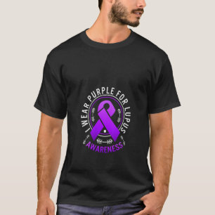 Frauen, die ich für Lupus Awareness Ribbon Ch Lila T-Shirt