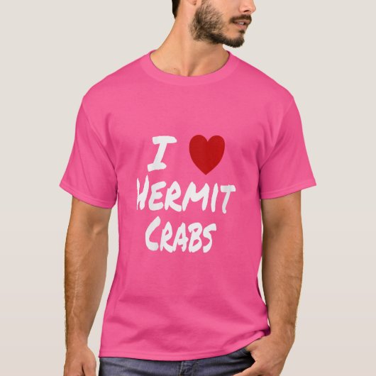 Frauen, die ich Herz (Liebe) Hermit Crabs Aquarium T-Shirt (Vorderseite)
