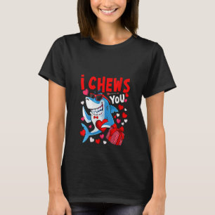 Frauen, die ich kauen Sie Herz Hai Valentinstag Sh T-Shirt