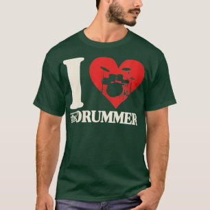 Frauen, die ich Liebe der Drummer Heart Drum Coupl T-Shirt