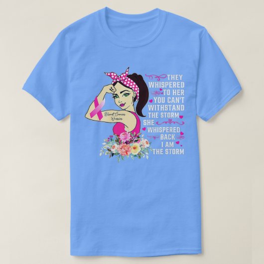Frauen, die ich stürme, starke Frauen, die Brustkr T-Shirt (Design vorne)