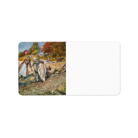 Frauen, die Kartoffeln graben Adressaufkleber (Vorne)