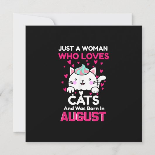 Frauen, die Katzen Lieben haben und im August Gebo Einladung (Vorderseite)