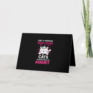 Frauen, die Katzen Lieben haben und im August Gebo Karte