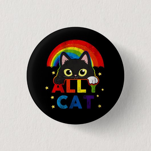 Frauen, die LGBT-Katzen nur mit schwarzer Katze mi Button (Vorderseite)