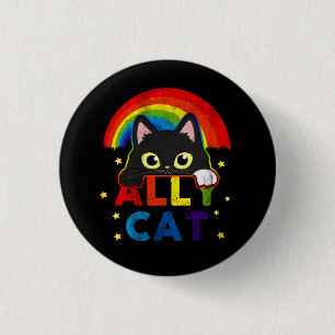 Frauen, die LGBT-Katzen nur mit schwarzer Katze mi Button