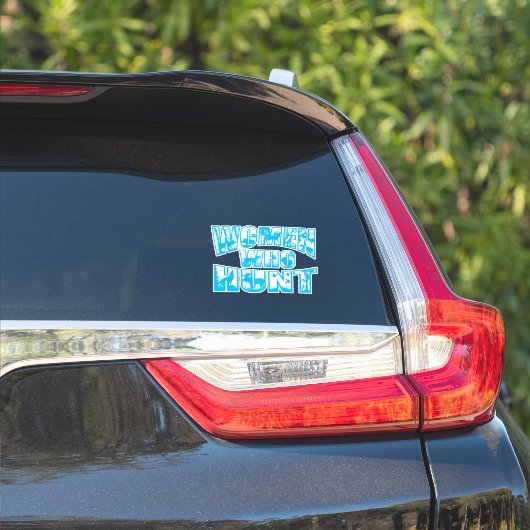 Frauen, die Logos jagen Vinyl Sticker-Blue Aufkleber (Auto Seite)