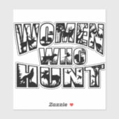 Frauen, die Logos jagen Vinyl Sticker- Schwarz Aufkleber (Blatt)