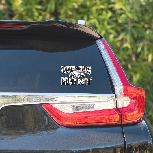Frauen, die Logos jagen Vinyl Sticker- Schwarz Aufkleber (Auto Seite)