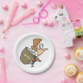 Frauen, die Mailbag-Papierfräsen tragen Teller (Party)