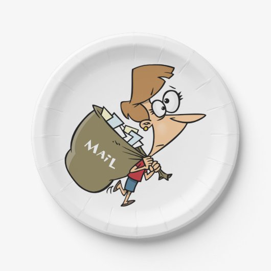 Frauen, die Mailbag-Papierfräsen tragen Teller (Vorderseite)