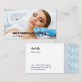 Frauen, die microdermabrasion Hautbehandlung Visitenkarte (Vorne/Hinten)