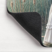 Frauen, die mit Blue Heron laufen Mousepad (Ecke)