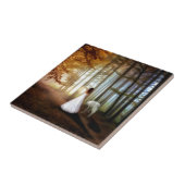 Frauen, die mit einem Wolf laufen Fliese (Seite)