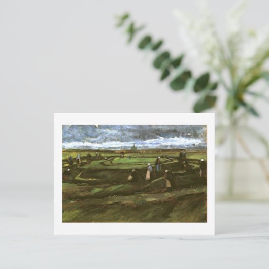 Frauen, die Nets in den Dünen von Van Gogh Kunst w Postkarte (Stehend Vorderseite)