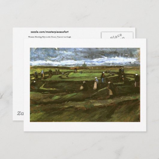 Frauen, die Nets in den Dünen von Van Gogh Kunst w Postkarte (Vorne/Hinten)