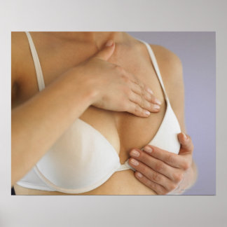Frauen, die selbst Brust untersuchen Poster