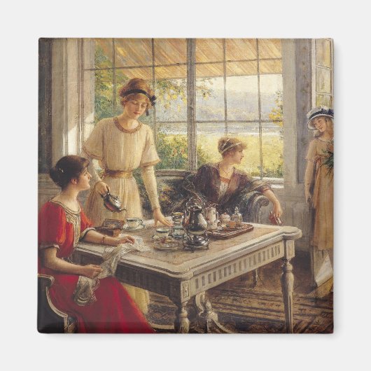 Frauen, die Tee einnehmen Magnet (Vorne)