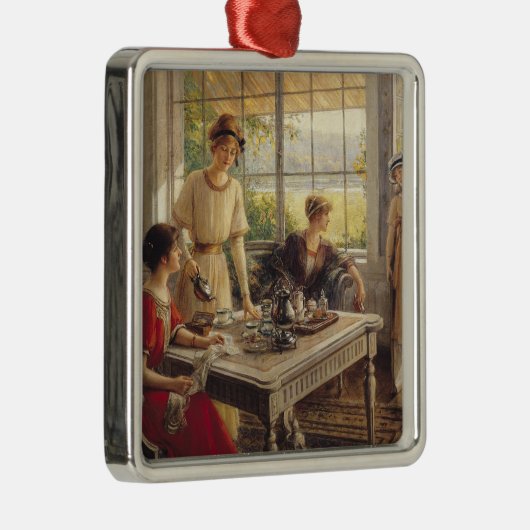 Frauen, die Tee nehmen Ornament Aus Metall (Rechts)