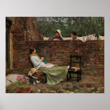 Frauen, die über der Gartenmauer chatten (Klatsch)