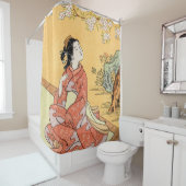 Frauen, die unter Kirschblüten sitzen Duschvorhang (Beispiel)