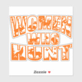 Frauen, die Vinyl Sticker- Orange jagen Aufkleber (Blatt)