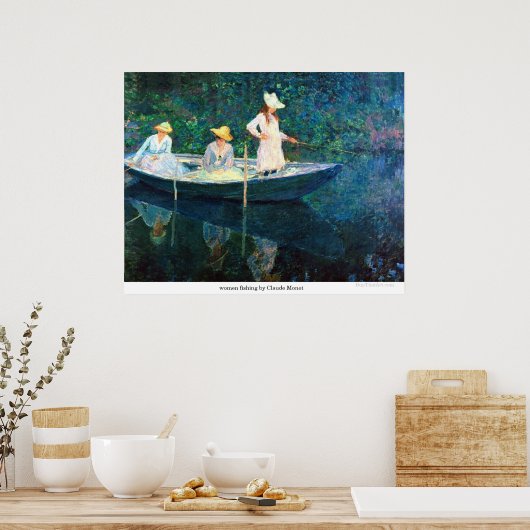 Frauen, die von Claude Monet fischen Poster (Küche)