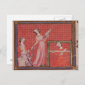 Frauen, die Wolle spinnen Postkarte (Vorne/Hinten)