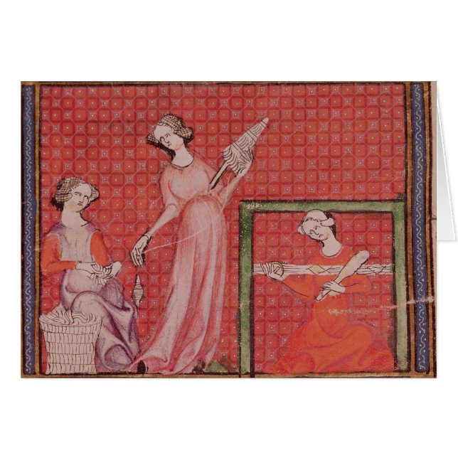 Frauen, die Wollen spinnen (Vorderseite (Horizontal))