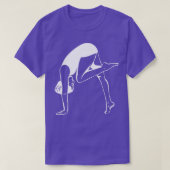 Frauen, die Yoga-abstrakte Linien machen, zeichn 1 T-Shirt (Design vorne)
