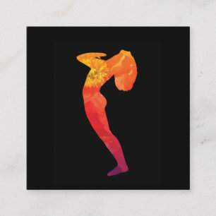 Frauen, die Yoga-Pose praktizieren Anpassbar Quadratische Visitenkarte