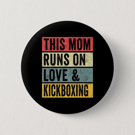 Frauen Diese Mutter läuft auf Liebe und Kickboxen Button (Vorderseite)