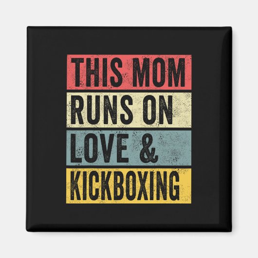 Frauen Diese Mutter Läuft Mit Liebe Und Kickboxen Magnet (Vorne)