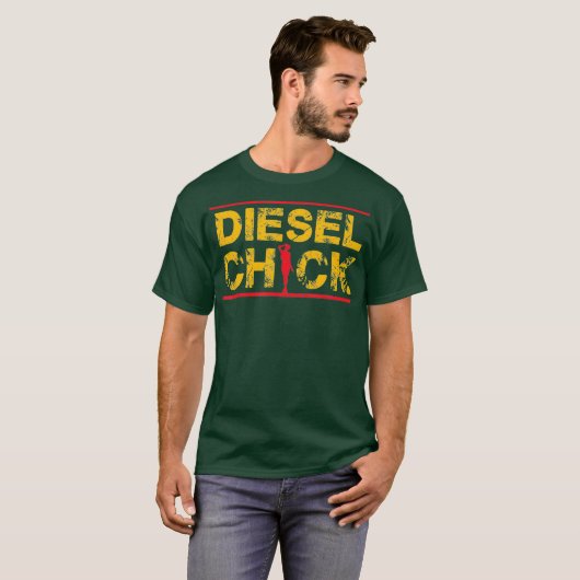Frauen Diesel Chick Truck Fahrer Petrolhead T-Shirt (Vorne ganz)