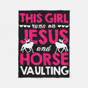 Frauen dieses Mädchen läuft auf Jesus und Pferd ge Fleecedecke