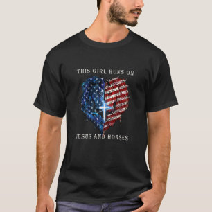 Frauen dieses Mädchen läuft auf Jesus und Pferde H T-Shirt