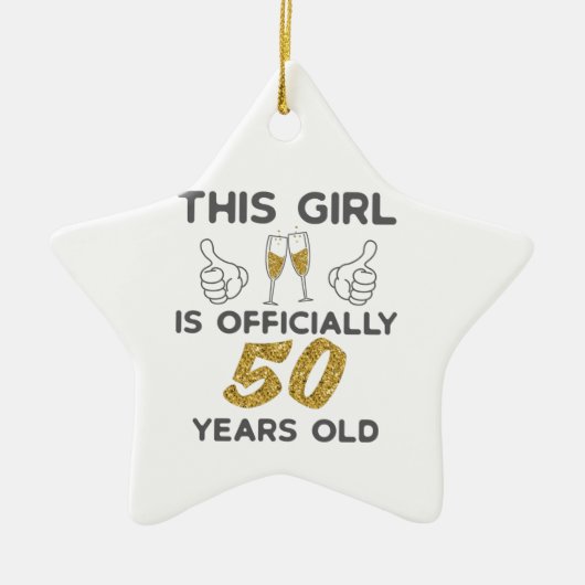 Frauen dieses Mädchen offiziell 50 Jahre 50. Gebur Keramik Ornament (Vorne)