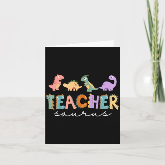 Frauen Dinosaur Lehrerin Teachersaurus Rex Funny D Karte (Vorderseite)