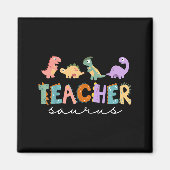 Frauen Dinosaur Lehrerin Teachersaurus Rex Funny D Magnet (Vorne)