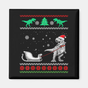 Frauen Dinosaurier Schlitten Frohe Weihnachten Häs Magnet