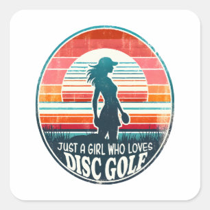 Frauen Disc Golf - Frisbee Golf Female Quadratischer Aufkleber